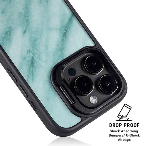 Turquoise Marble iPhone 15 Pro Kickstand Case